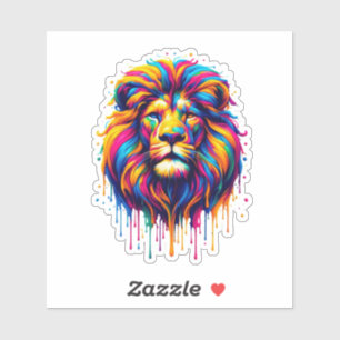 Paint Tropfen Lion Aufkleber