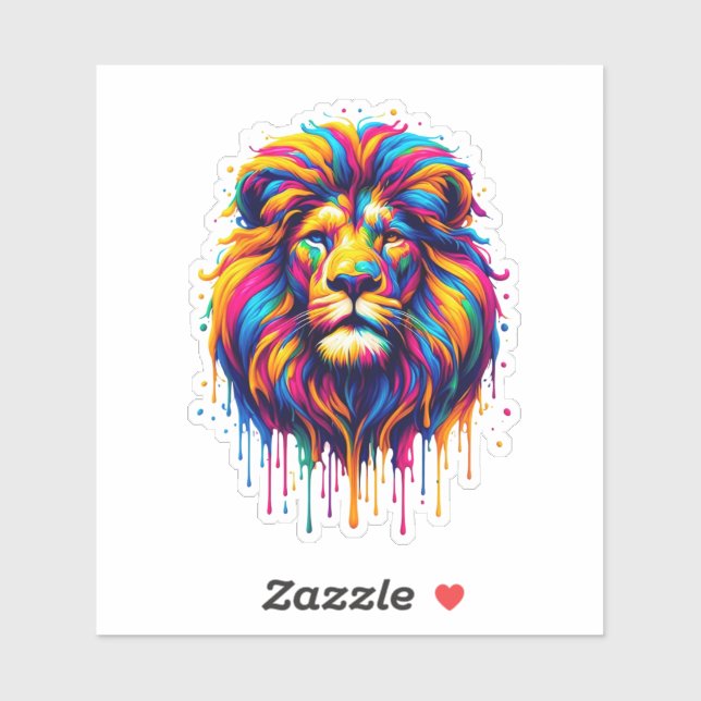 Paint Tropfen Lion Aufkleber (Blatt)