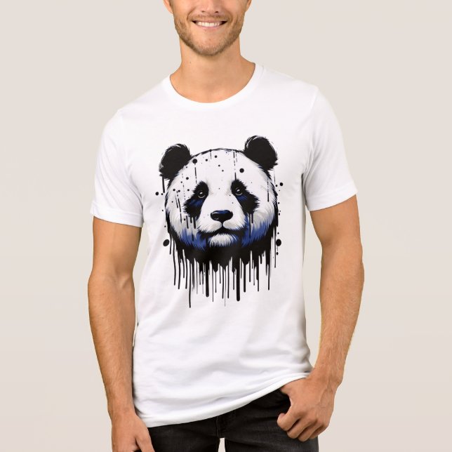 Paint Tropfen Panda Tri-Blend Shirt (Vorderseite)