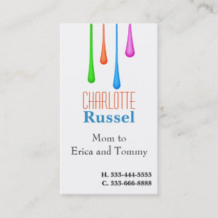 Paint Tropfens Mommy Calling Card Telefonnummerkarte