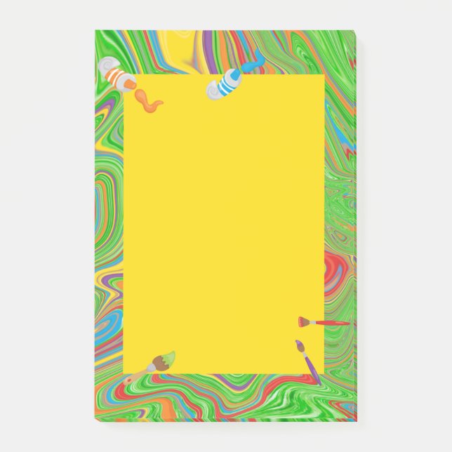 Paint Tube Paint Brush Theme Post-it Klebezettel (Vorderseite)