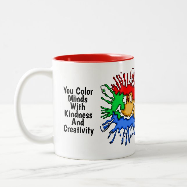 Paint Tube Smile Teacher Tasse (Links)