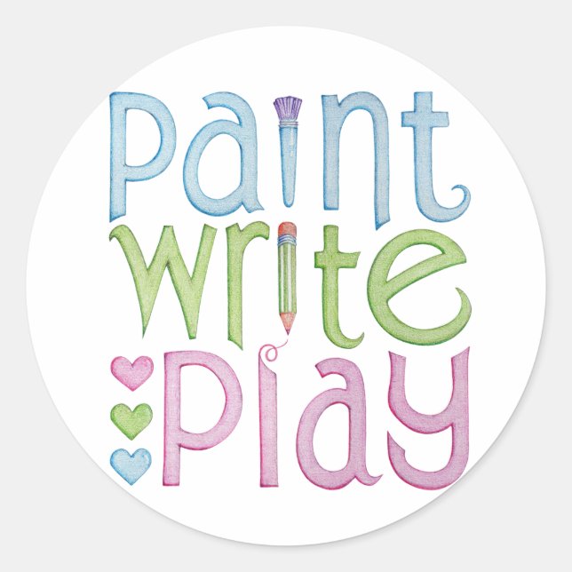 Paint Write Play Aufkleber (Vorderseite)