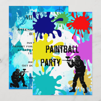Paintball 10. Geburtstag Einladung