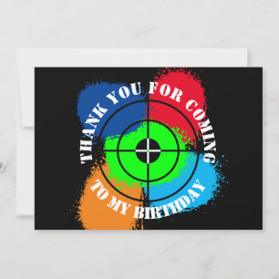 Paintball Anniversaire fête carte de remerciements