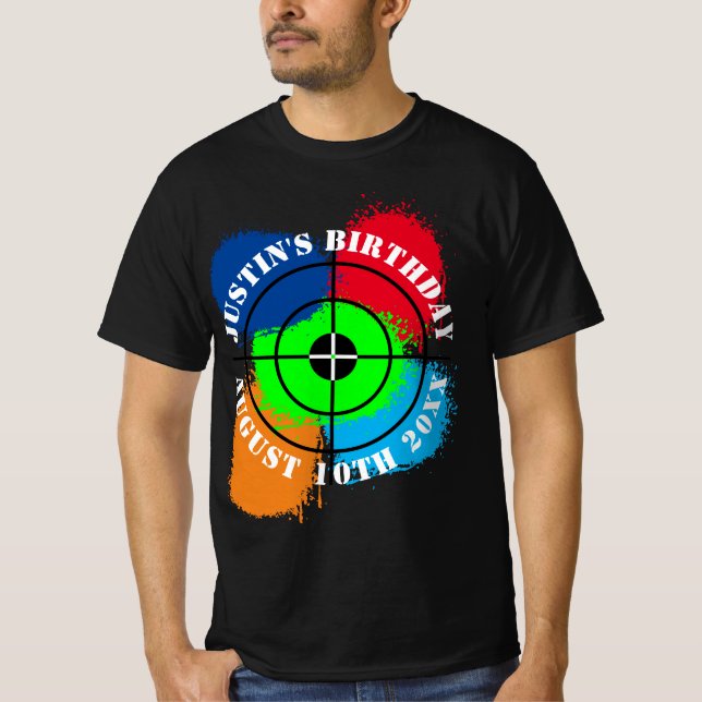 Paintball Anniversaire t-shirts de fête pour paren (Devant)