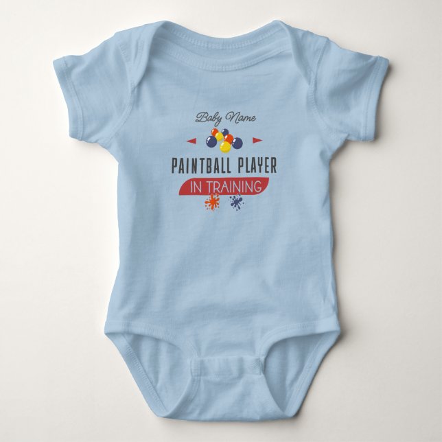 Paintball Baby Name Player in der Ausbildung Paint Baby Strampler (Vorderseite)