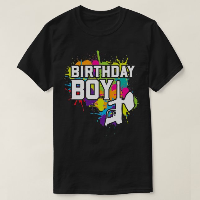 Paintball Birthday Boy Apparel T-Shirt (Design vorne)