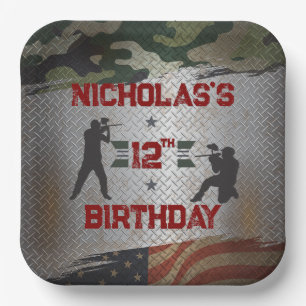 Paintball Birthday Party Militärische Camouflage U Pappteller