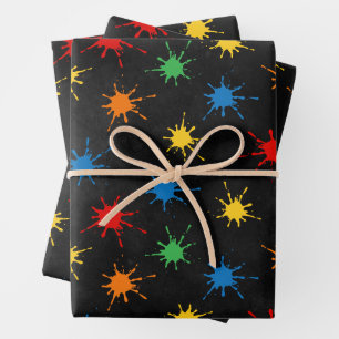 Paintball Birthday Spritzer Geschenkpapier Set