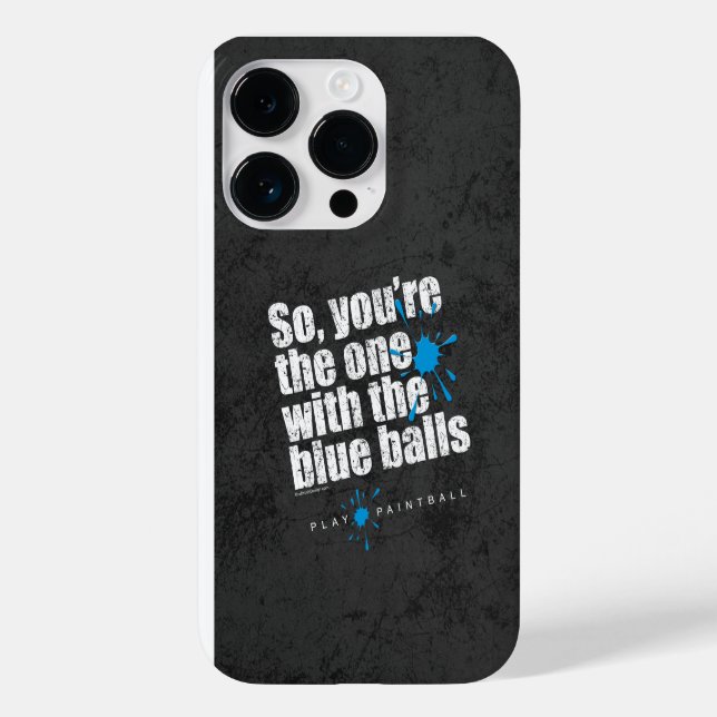 Paintball Blue Balls Case-Mate iPhone 14 Pro Hülle (Rückseite)