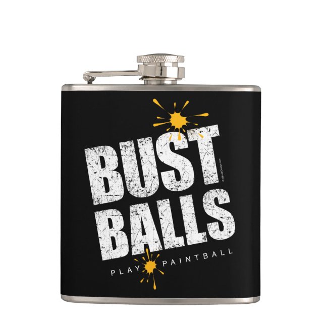 Paintball Bust Balls Flachmann (Vorderseite)