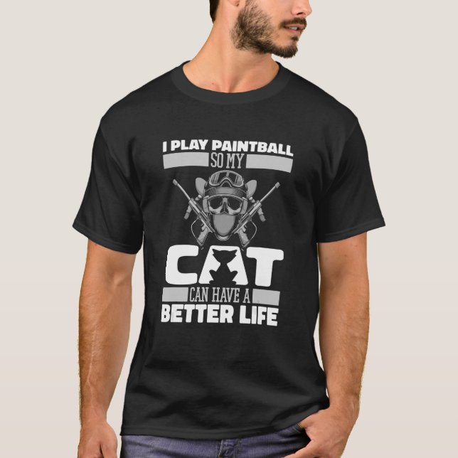 Paintball Cat Paintballer Paintball Paintball T-Shirt (Vorderseite)