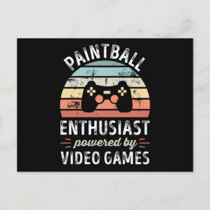 Paintball-Enthusiast, angetrieben von Videospielen Postkarte