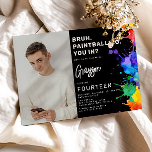 Paintball-Foto-Geburtstagseinladung Einladung