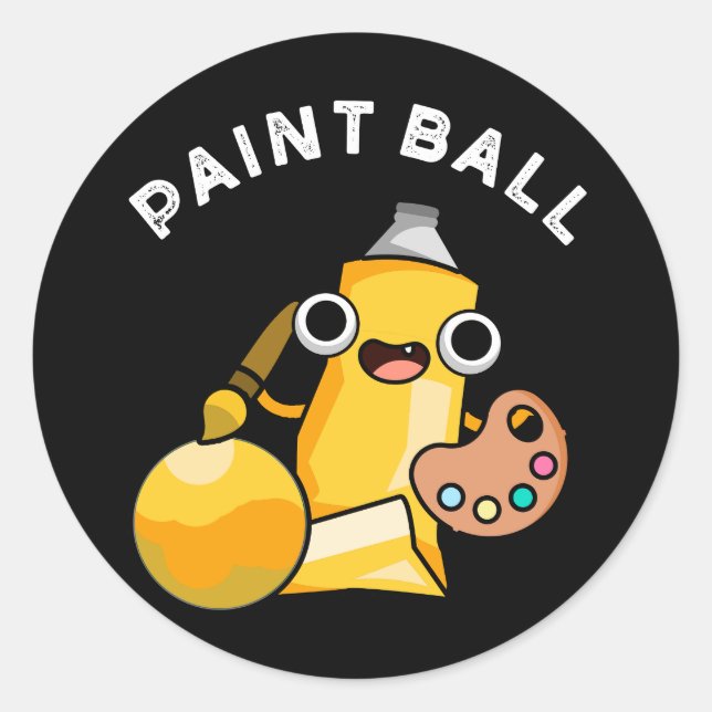 Paintball Funny Paint Pun Dark BG Runder Aufkleber (Vorderseite)
