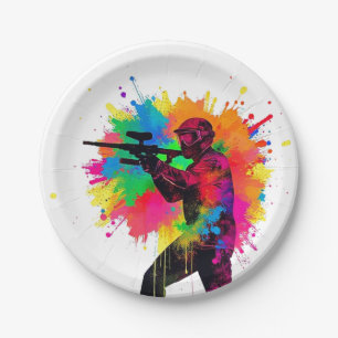 Paintball Gamer Farbgestaltung Pappteller