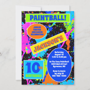 Paintball-Geburtstags-Einladung Einladung