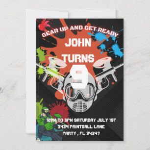 Paintball Geburtstagsparty Einladung