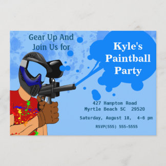 Paintball Geburtstagsparty Einladung