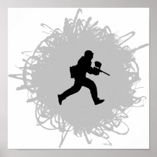 Paintball-Gekritzel-Art Poster