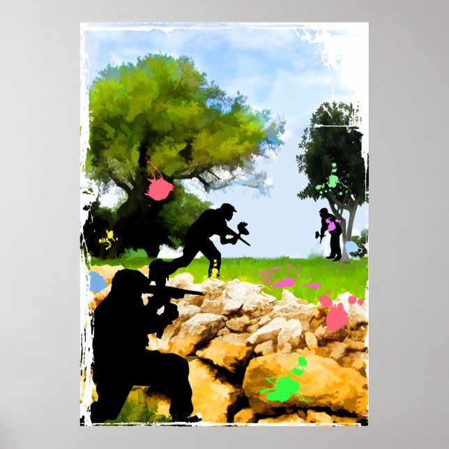 Paintball im Frühling Poster (Vorne)