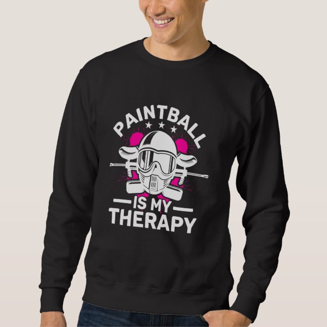 Paintball ist meine Therapie Paintball und Maske Sweatshirt (Vorderseite)