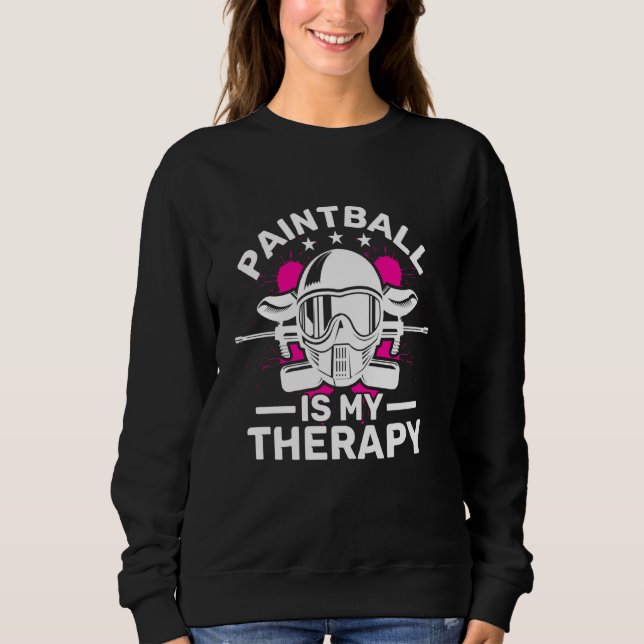 Paintball ist meine Therapie Paintball und Maske Sweatshirt (Vorderseite)