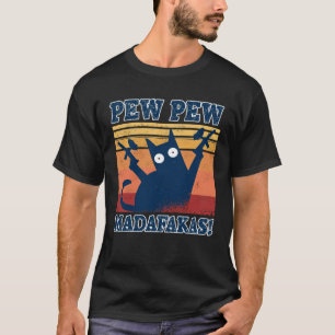 Paintball-Katze Pew Pew Madafakas Verrückte Katze T-Shirt