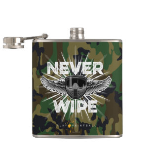 Paintball niemals abwischen (Camouflage) Flachmann