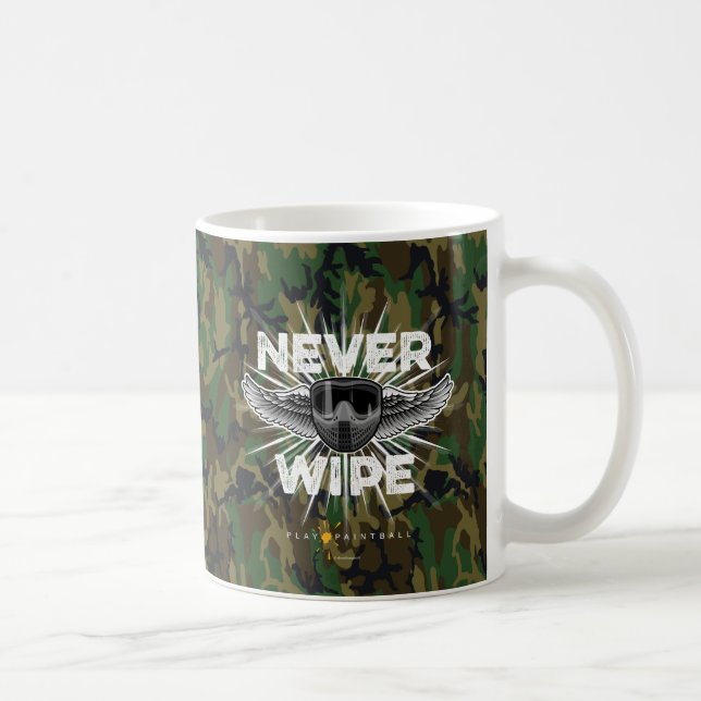 Paintball niemals abwischen (Camouflage) Kaffeetasse (Rechts)
