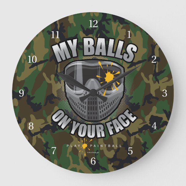 Paintball On Your Face Große Wanduhr (Vorderseite)