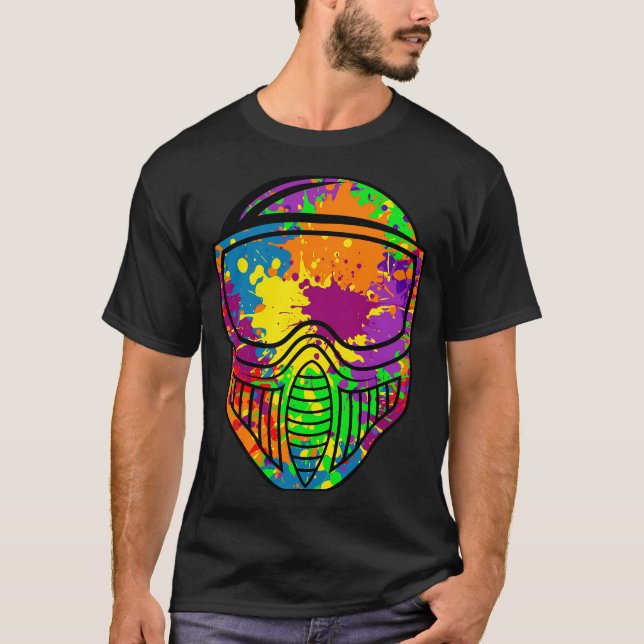 Paintball Paint Shooting Paintballer Air Gun T-Shirt (Vorderseite)