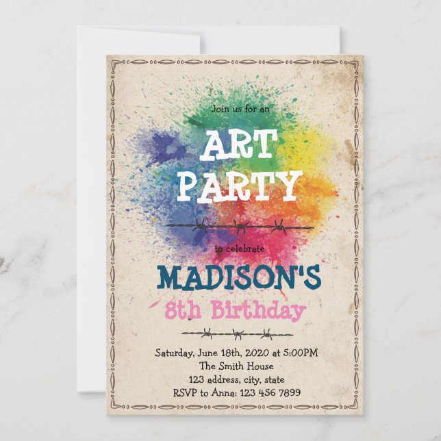 Paintball-Party Einladung (Vorderseite)