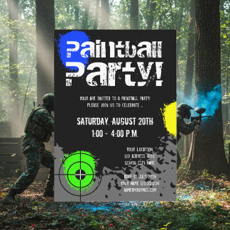 Paintball-Party Einladungen | Gewohnheit lädt ein