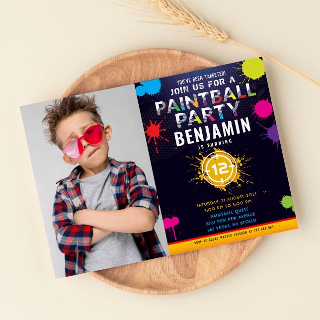 Paintball Party Geburtstag Foto Einladung (Von Creator hochgeladen)