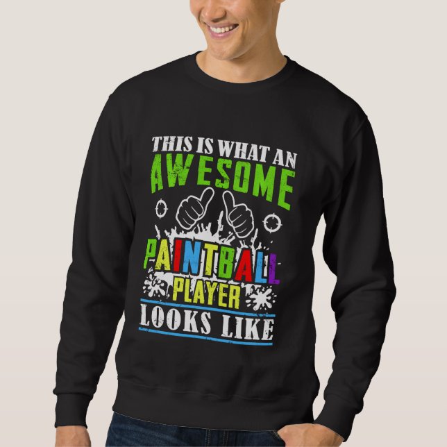 Paintball Player Gefärbte Krawatte Grafische Erwac Sweatshirt (Vorderseite)