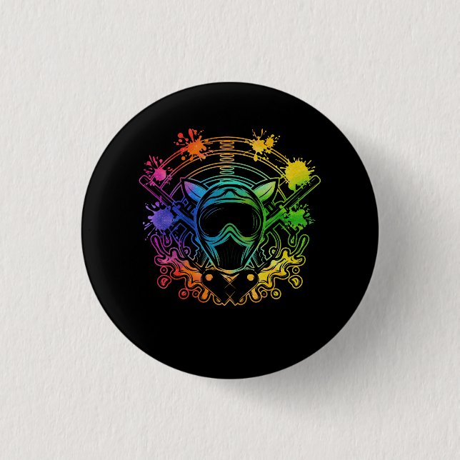 Paintball Player Paint Shooting Paintballer Air Gu Button (Vorderseite)