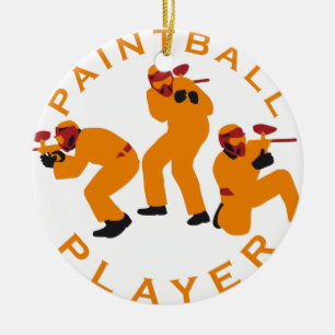 paintball players keramik ornament