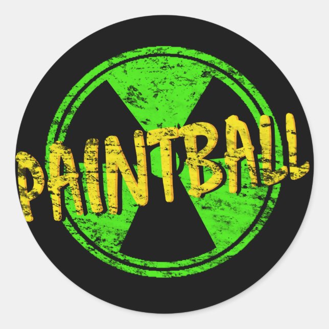 Paintball Radioactive Runder Aufkleber (Vorderseite)
