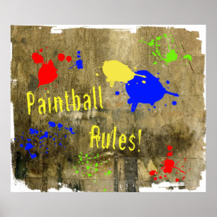 Paintball-Regeln auf der Grunge-Mauer Poster