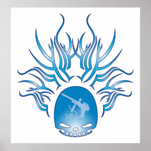 Paintball-Schädel Poster