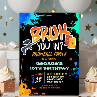Paintball Teenager Bruh You're Birthday Party Einladung