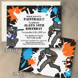 Paintball Thema Geburtstagsparty Einladung Kid<br><div class="desc">Personalisieren Sie diese coole Einladung für die Paintball-Geburtstagsparty Ihres Kindes! Sie können diese selbst herunterladen und ausdrucken...  und es wird so aussehen,  als hätten Sie ein Vermögen ausgegeben! Die Einladungen sind lustig und farbenfroh und voller Energie. Jedes Kind würde Liebe,  zu diesem Party eingeladen zu werden!</div>