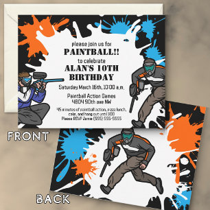 Paintball Thema Geburtstagsparty Einladung Kid