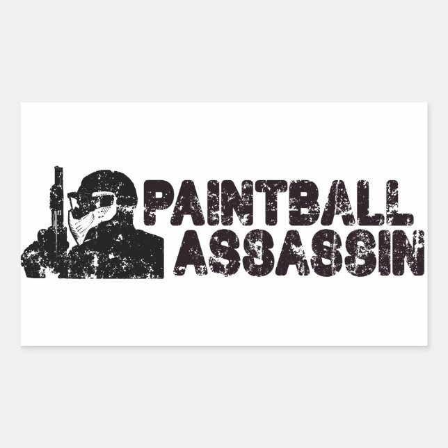 Paintballing Assassin Rechteckiger Aufkleber (Vorderseite)