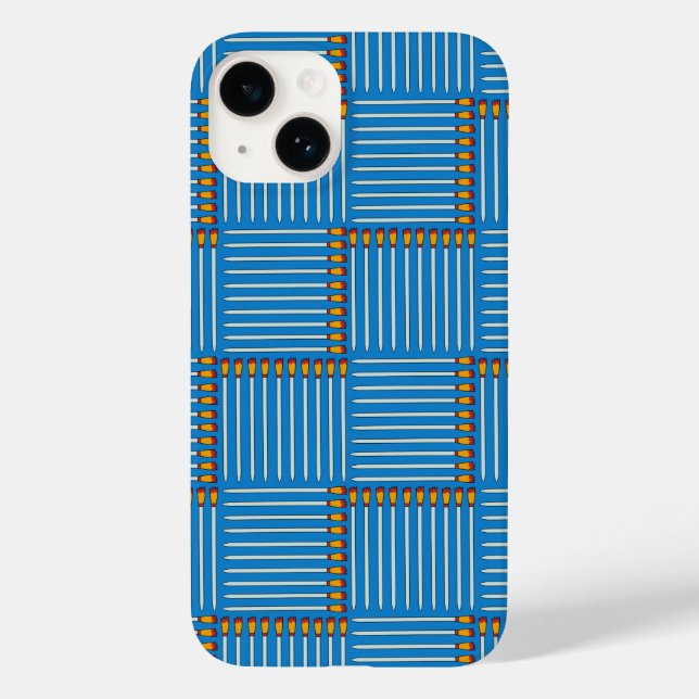 Paintbrush Crosshatch Blue Case-Mate iPhone 14 Hülle (Rückseite)