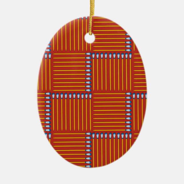 Paintbrush Crosshatch Keramik Ornament (Vorne)