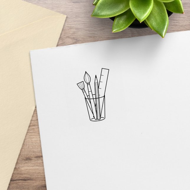 Paintbrush Pencil Ruler Kunstgewerbe Artikel 2 Gummistempel (Von Creator hochgeladen)