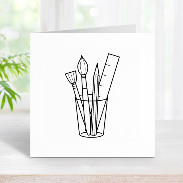 Paintbrush Pencil Ruler Kunstgewerbe Gummistempel (Von Creator hochgeladen)
